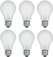 💡 a19 frosted incandescent rough service light bulb, 60w, 2700k soft white, e26 medium base, 550 lumens, 130v (6 pack) logo