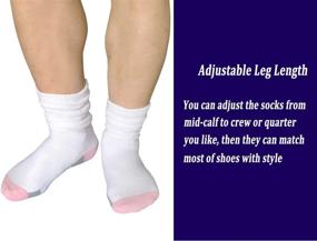 img 1 attached to 🧦 Comfortable Women's Diabetic Athletic Crew Socks with Moisture-Wicking & Cushion - Ideal for Travel, Edema & Casual Wear - 3 Pairs