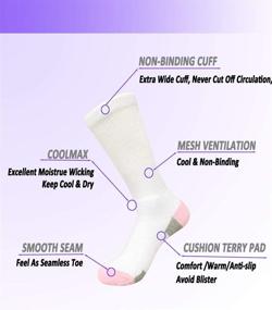 img 3 attached to 🧦 Comfortable Women's Diabetic Athletic Crew Socks with Moisture-Wicking & Cushion - Ideal for Travel, Edema & Casual Wear - 3 Pairs