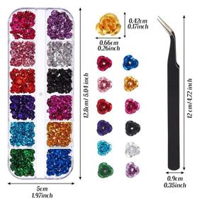 img 3 attached to 🌹 480 Metal Rose Flower Nail Charms 3D Valentine's Day Nail Art Decoration DIY Jewelry with Tweezers