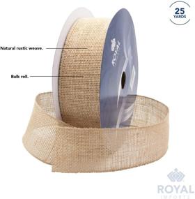 img 1 attached to 🌼 Royal Imports 2.5" Natural Burlap Jute Wired Ribbon (#40) for Floral, Holiday, Craft Decoration - 25 Yard Bulk Roll (75 FT Spool)