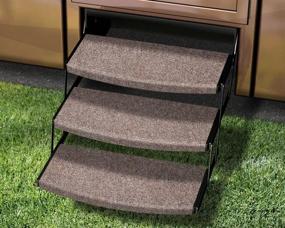 img 1 attached to 🔸 Prest-O-Fit 3-Pack 2-4107 Outrigger Radius XT RV Step Rug in Walnut Brown, 22" Wide