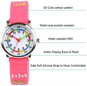 img 3 attached to Venhoo Waterproof Silicone Children Birthday Girls' Watches: Stylish & Reliable Timepieces