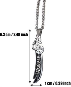 img 3 attached to ZKDC Stainless Steel Zulfiqar Sword of Imam Ali: 60 cm Chain Necklace - Premium Islamic Muslim Jewelry