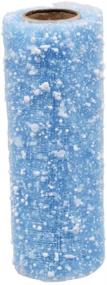 img 1 attached to Blue with White Snow Accent Deco Mesh Ribbon: Perfect Addition for Decoration, Crafts, and DIY Projects!