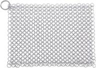 🔗 wfrx 8"x6" cast iron scrubber, high-quality 316l stainless steel chainmail cleaner for cast iron, stainless steel, hard anodized cookware and more logo