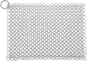 img 4 attached to 🔗 WFRX 8"x6" Cast Iron Scrubber, High-Quality 316L Stainless Steel Chainmail Cleaner for Cast Iron, Stainless Steel, Hard Anodized Cookware and More