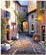 gelanyoupin full round diamond painting kit - cross stitch alley 🎨 scenery in france paris - 5d diamond embroidery blossoms - 30x40cm/11.8x15.7inches size logo