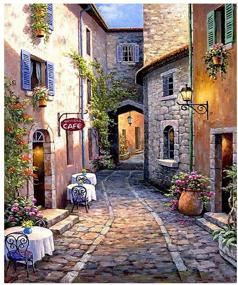 img 4 attached to GELANYOUPIN Full Round Diamond Painting Kit - Cross Stitch Alley 🎨 Scenery in France Paris - 5D Diamond Embroidery Blossoms - 30x40cm/11.8x15.7inches Size