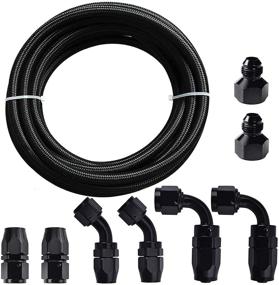 img 4 attached to 🔗 High-Quality 12ft 6AN Fuel Line Hose with Stainless Steel Tube - Complete Kit with Rotary Swivel Hose Ends, Fuel Tank Adapters: AN-10 to AN-6