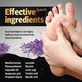 img 3 attached to 👣 Revitalizing Foot Peel Mask - 2-Pack - Exfoliating Lavender Scented Booties for Cracked Heels, Dead Skin, Calluses - Achieve Baby Soft Feet with this Powerful Formula