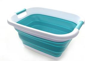 img 4 attached to 🔵 Sammart 21L Collapsible Laundry Basket - Foldable Storage Container - Portable Washing Bin - Space Saving Hamper - Water Capacity: 17L - Bright Blue
