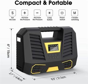 img 2 attached to Компрессор для накачивания шин Carsun: автомобильный насос 12V DC с светодиодным фонарем и ЖК-экраном - портативный насос для автомобилей, велосипедов и надувных изделий.