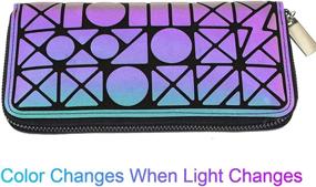 img 3 attached to Geometric Rhomboids Lattice Fashion Luminous Women's Handbags & Wallets and Wallets