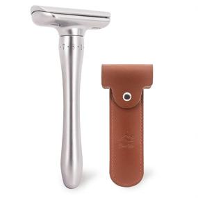 img 4 attached to 🪒 Experience Expert Shaving with Adsorption Safety Razor - Long Handle Open Double Edge Safety Razor (Bronw): Complete with Protective Case