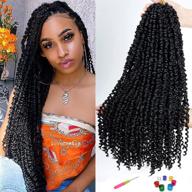 stunning 8 pack pretwisted passion twist hair for black women 🔥 - 18 inch crochet hair extensions with pre-looped freetress water wave braiding (1b) logo