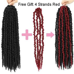 img 1 attached to Stunning 8 Pack Pretwisted Passion Twist Hair for Black Women 🔥 - 18 Inch Crochet Hair Extensions with Pre-looped Freetress Water Wave Braiding (1B)