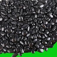 🪨 cjgq black pebbles for plants 7lb - bulk bag of aquarium gravel 1-1.5 inch - decorative polished stone for fish tanks - river rocks logo