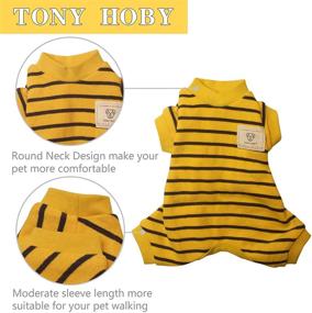 img 1 attached to TONY HOBY Stripe Pet Clothes: Cozy Autumn Winter Dog Cat Pajamas with Baby Standard Material for Maximum Warmth