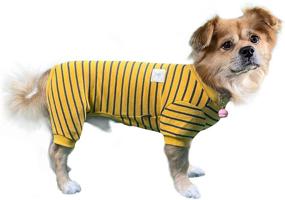 img 3 attached to TONY HOBY Stripe Pet Clothes: Cozy Autumn Winter Dog Cat Pajamas with Baby Standard Material for Maximum Warmth