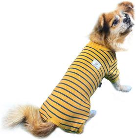 img 2 attached to TONY HOBY Stripe Pet Clothes: Cozy Autumn Winter Dog Cat Pajamas with Baby Standard Material for Maximum Warmth