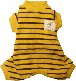 img 4 attached to TONY HOBY Stripe Pet Clothes: Cozy Autumn Winter Dog Cat Pajamas with Baby Standard Material for Maximum Warmth