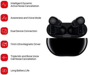 img 2 attached to 🎧 Huawei FreeBuds Pro Earbuds with Advanced Noise Cancellation, Bluetooth 5.2, and 3-Mic System for iOS and Android (Carbon Black)