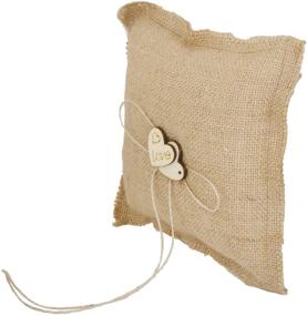 img 1 attached to FENICAL Burlap Wedding Cushion 18X18Cm