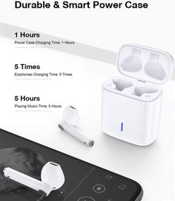 img 3 attached to 🎧 Беспроводные наушники FULOXTECH True Wireless Bluetooth 5.0 с чехлом для зарядки - наушники с глубоким басом стерео для занятий спортом, тренировок, в зале - бесшумные беспроводные наушники