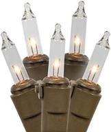 🎄 set of 100 vickerman clear mini christmas lights with 4" spacing on brown wire логотип