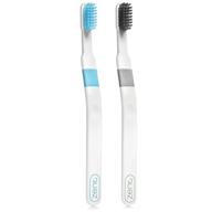 sensiflex pressure sensitive toothbrush - periodontist recommended, innovative and patented design for sensitive gums or gum recession - comparative analysis with electric toothbrushes (2 pack, blue/gray) logo