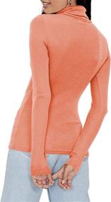 img 1 attached to 👚 Classic Women's Turtleneck Long Sleeve Fall Shirts: Casual Mock Ribbed, Slim Fit & Lightweight Basic Underscrubs Layer Tops