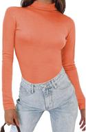 👚 classic women's turtleneck long sleeve fall shirts: casual mock ribbed, slim fit & lightweight basic underscrubs layer tops logo