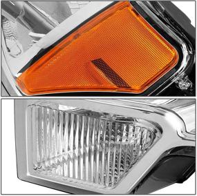 img 1 attached to Chrome Amber Headlights Replacement Compatible with 2009-2014 F-150 - DNA Motoring HL-OH-F1509-CH-AM