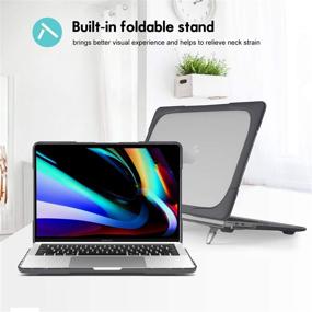 img 1 attached to 👨 ProCase MacBook Pro 16 Case 2019 A2141: Heavy Duty Dual Layer Protective Cover with Fold Kickstand -Black