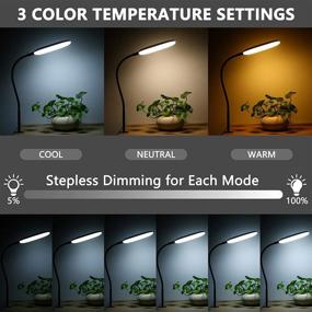 img 3 attached to 💡 10W LED Desk Lamp with Clamp - NovoLido - Portable and Flexible 360° Desk Lamp with Eye Protection, Stepless Dimming and 3 Color Modes - Ideal for Home, Office, Bedroom, College Dorm - Black