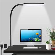 💡 10w led desk lamp with clamp - novolido - portable and flexible 360° desk lamp with eye protection, stepless dimming and 3 color modes - ideal for home, office, bedroom, college dorm - black логотип