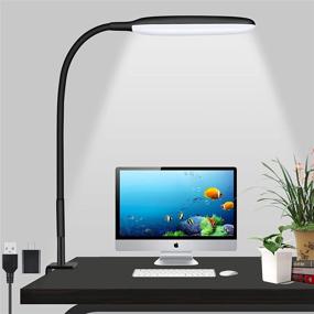 img 4 attached to 💡 10W LED Desk Lamp with Clamp - NovoLido - Portable and Flexible 360° Desk Lamp with Eye Protection, Stepless Dimming and 3 Color Modes - Ideal for Home, Office, Bedroom, College Dorm - Black