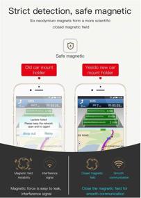 img 1 attached to 📲 Безопасное крепление вашего телефона с помощью YESIDO C55 Магнитного держателя на приборной панели (серый)