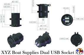 img 1 attached to XYZ Boat Supplies Dual USB Charger Socket For Boat/Rv/Car/Motor-Home (Black)