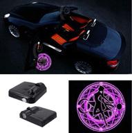 car door light projector paste wireless - 2 pcs premium ghost shadow led light holeless lamp easy installed welcome hd projector -magnet sensor logos replaceable for all car accessory 600 logo