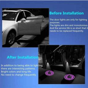 img 1 attached to Car Door Light Projector Paste Wireless - 2 Pcs Premium Ghost Shadow Led Light Holeless Lamp Easy Installed Welcome HD Projector -Magnet Sensor Logos Replaceable For All Car Accessory 600