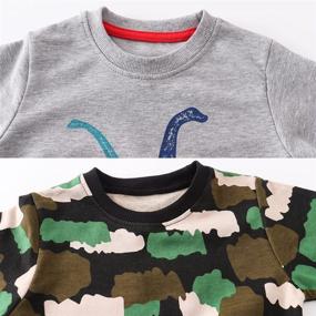 img 2 attached to 🦖 Azalquat Long-Sleeved Boys' Dinosaur Crewneck Sweatshirt - Fashion Hoodies & Sweatshirts