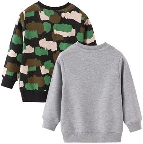img 3 attached to 🦖 Azalquat Long-Sleeved Boys' Dinosaur Crewneck Sweatshirt - Fashion Hoodies & Sweatshirts