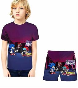 img 4 attached to Fashion T Shirt Shorts Clothes Girls 130 Boys' Clothing