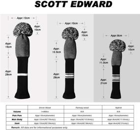 img 2 attached to 🏌️ Scott Edward Knit Headcovers for 5 Woods and Drivers - Protect 460cc Driver, 1 Fairway Wood, 2 Hybrid/UT2 - Comes with Rotating Club Number Tags