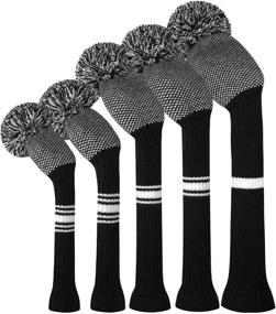 img 4 attached to 🏌️ Scott Edward Knit Headcovers for 5 Woods and Drivers - Protect 460cc Driver, 1 Fairway Wood, 2 Hybrid/UT2 - Comes with Rotating Club Number Tags