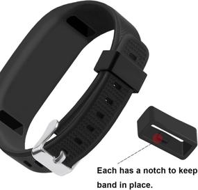 img 3 attached to OenFoto Metal Clasp Silicone Bands for Garmin Vivofit 3 Vivofit JR - Rose Pink (Tracker Not Included)