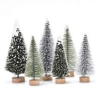 🌲 18pcs miniature pine trees sisal trees with wood base - perfect for christmas crafting, designing, and miniature scenes - mixed size tabletop trees логотип