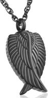 💧 stainless steel angel wing cremation urn necklace for ashes – waterproof memorial pendant with funnel kit, 20+2" chain, and bag logo